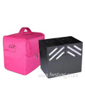 Custom logo waterproof Bathroom Makeup Case Multi-layer double opening Makeup bag Brush Organizer Boxes Cosmetic Bag With Handle